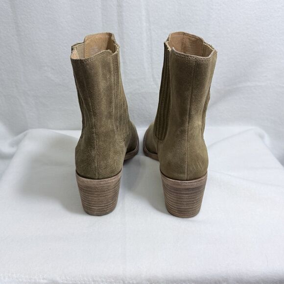 Madewell Autumn Chelsea High Ankle Boots Brown Suede Block Heel Women’s 10 - Picture 3 of 15
